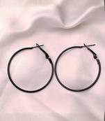 Black plated stylish latest fashion hoop earrings for women/girls 
