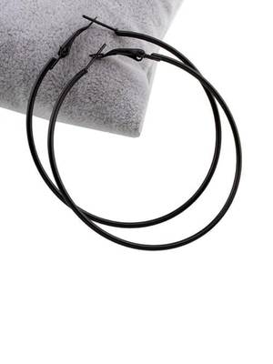 Black plated stylish latest fashion hoop earrings for women/girls  2