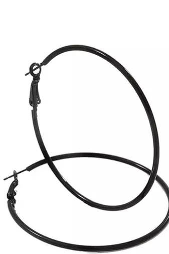 Black plated stylish latest fashion hoop earrings for women/girls 