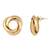 Latest trendy stylish gold plated geometric twist chunky stud earrings for women and girls 