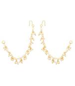 Gold plated traditional pearl hair chain/ear chain accessories with hook for women