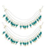 Gold plated traditional pearl layered hair chain/earchain accessories with hook for women 