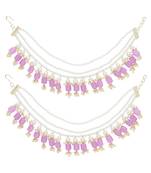 Gold plated traditional pearl layered hair chain/earchain accessories with hook for women 