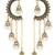 Gold plated fancy multi layered dangle jhumka earrings for women 