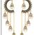 Gold plated fancy multi layered dangle jhumka earrings for women 