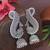 Ethnic silver oxidised jhumka earrings for women 