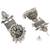 Ethnic silver oxidised afghani style dangle jhumka earrings for women 