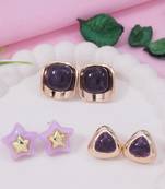 Fashion stylish trendy lightweight modern stud earrings combo set for women 