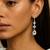 Silver plated cubic zirconia american diamond drop earrings for women 
