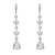 Silver plated cubic zirconia american diamond drop earrings for women 
