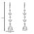 Silver plated cubic zirconia american diamond drop earrings for women 