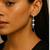 Silver plated cubic zirconia american diamond drop earrings for women 