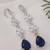 Silver plated cubic zirconia american diamond drop earrings for women 