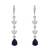 Silver plated cubic zirconia american diamond drop earrings for women 