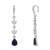 Silver plated cubic zirconia american diamond drop earrings for women 