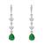 Silver plated cubic zirconia american diamond drop earrings for women 