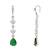 Silver plated cubic zirconia american diamond drop earrings for women 