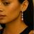 Silver plated cubic zirconia american diamond drop earrings for women 