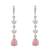Silver plated cubic zirconia american diamond drop earrings for women 