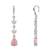 Silver plated cubic zirconia american diamond drop earrings for women 
