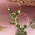 Gold plated traditional handcrafted beaded jhumka hoop earrings for women (green)