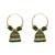 Gold plated traditional handcrafted beaded jhumka hoop earrings for women (green)