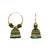 Gold plated traditional handcrafted beaded jhumka hoop earrings for women (green)