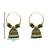 Gold plated traditional handcrafted beaded jhumka hoop earrings for women (green)