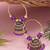 Gold plated traditional handcrafted beaded jhumka hoop earrings for women 