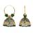 Gold plated handcrafted floral beaded jhumka hoop earrings for women 