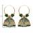 Gold plated handcrafted floral beaded jhumka hoop earrings for women 