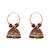 Gold plated handcrafted floral beaded jhumka hoop earrings for women 