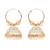 Gold plated handcrafted floral beaded jhumka hoop earrings for women 