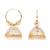 Gold plated handcrafted floral beaded jhumka hoop earrings for women 
