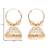 Gold plated handcrafted floral beaded jhumka hoop earrings for women 