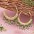 Gold plated hoop earrings with multi jhumka dangles for women (green)