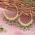 Gold plated hoop earrings with multi jhumka dangles for women (green)