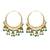 Gold plated hoop earrings with multi jhumka dangles for women (green)