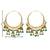 Gold plated hoop earrings with multi jhumka dangles for women (green)
