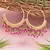 Gold plated hoop earrings with multi jhumka dangles for women 