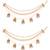 Gold plated traditional multi layered pearl ear chain with jhumka for women 