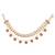 Gold plated traditional multi layered pearl ear chain with kundan danglers for women (e3409w)