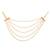 Gold traditional pearl multi layered ear chain for women 