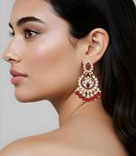 Traditional design handcrafted kundan & pearl earrings for women