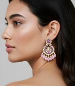 Traditional design handcrafted kundan & pearl earrings for women 