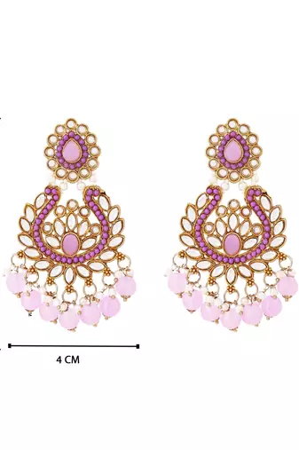 Traditional design handcrafted kundan & pearl earrings for women 