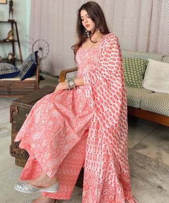 Rayon kurti with palazzo and dupatta set 1