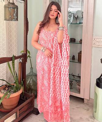 Rayon kurti with palazzo and dupatta set 3