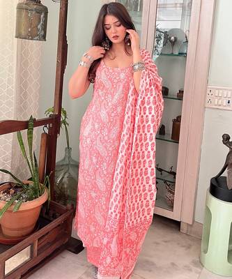 Rayon kurti with palazzo and dupatta set 4