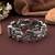 Silver color oxidised openable bracelet